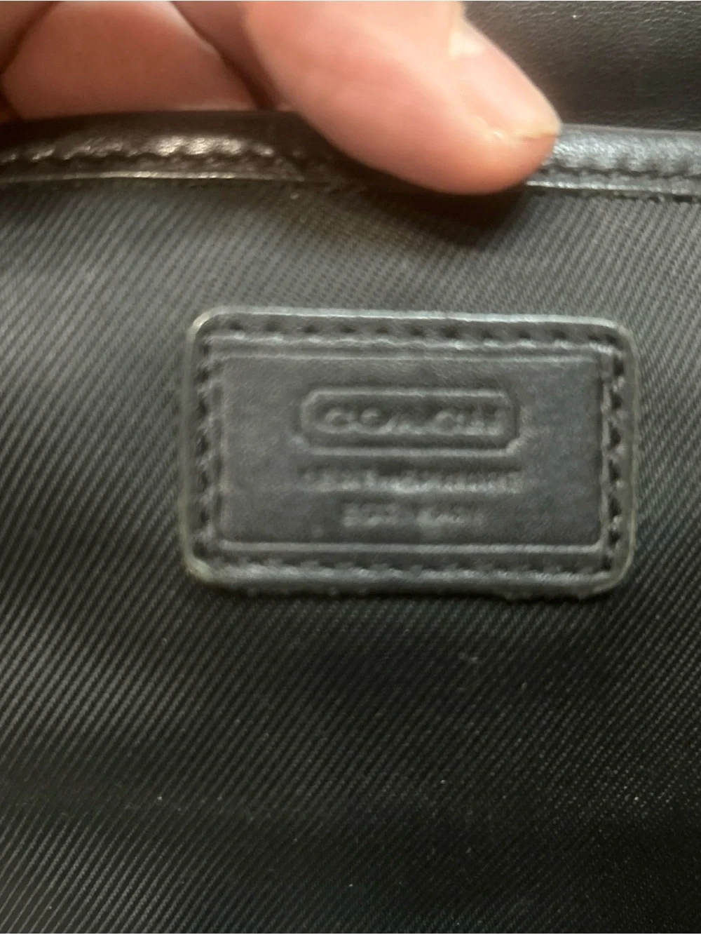 COACH BLACK LEATHER/NYLON BRIEFCASE/MESSENGER BAG Laptop Work Vintage Y2K unisex